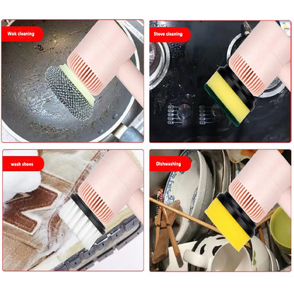 Elektrische Schoonmaakborstel — 3 Opzetstukken, Multifunctioneel